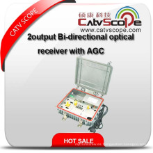 Receptor óptico bidireccional de salida bidireccional con AGC
